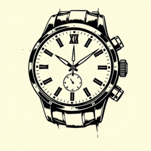 Blackwork Watch Tattoo