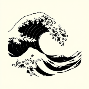 Blackwork Wave Tattoo