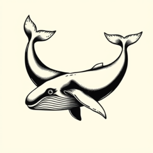 Blackwork Whale Tattoo