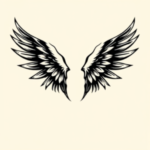Blackwork Wings Tattoo
