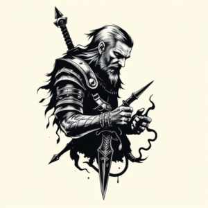 Blackwork Witcher Tattoo