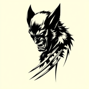Blackwork Wolverine Tattoo