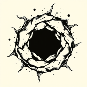 Blackwork Wormhole Tattoo