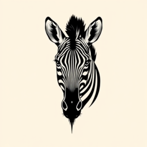 Blackwork Zebra Tattoo