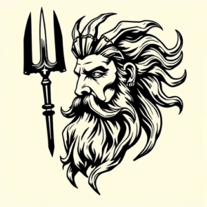 Blackwork Zeus Tattoo