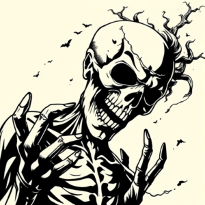 Blackwork Zombie Tattoo