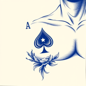 Blue Ink Ace Tattoo