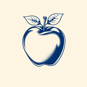 Blue Ink Apple Tattoo