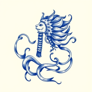 Blue Ink Aquarius Tattoo