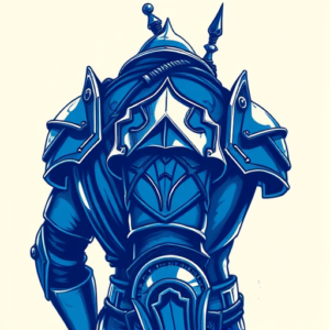 Blue Ink Armor Tattoo