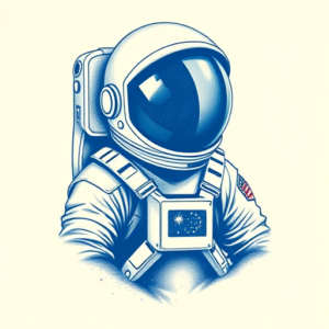Blue Ink Astronaut Tattoo