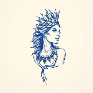 Blue Ink Athena Tattoo
