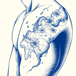 Blue Ink Atlas Tattoo