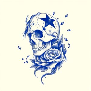 Blue Ink Band Tattoo