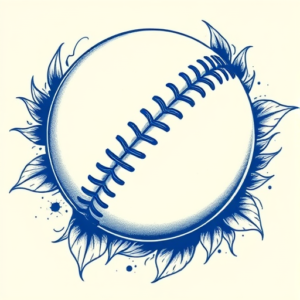 Blue Ink Baseball Tattoo