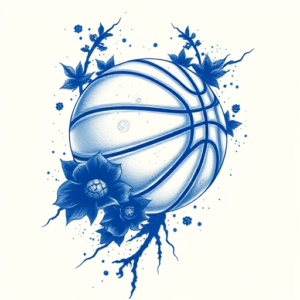 Blue Ink Basketball Tattoo