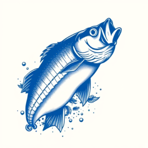 Blue Ink Bass Tattoo