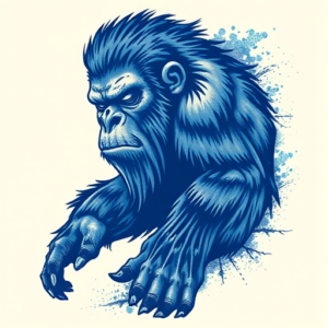 Blue Ink Bigfoot Tattoo