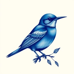 Blue Ink Bluebird Tattoo