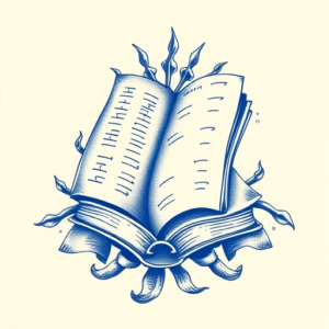 Blue Ink Book Tattoo