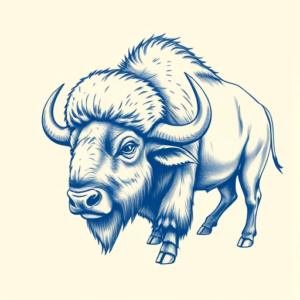 Blue Ink Buffalo Tattoo