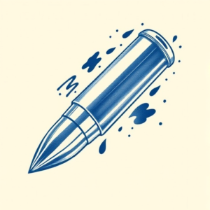 Blue Ink Bullet Tattoo