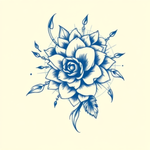 Blue Ink Cartoon Tattoo