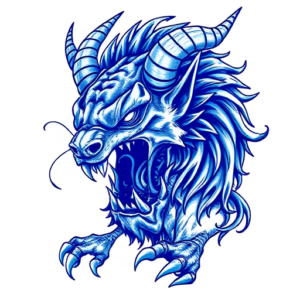 Blue Ink Cerberus Tattoo