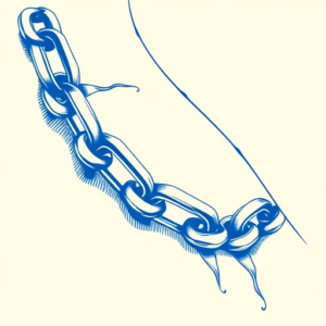 Blue Ink Chain Tattoo