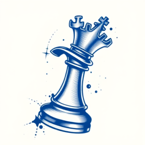 Blue Ink Chess Tattoo