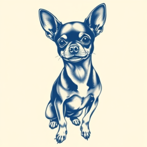 Blue Ink Chihuahua Tattoo