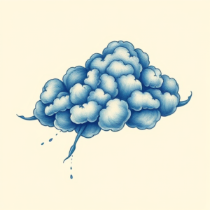 Blue Ink Cloud Tattoo