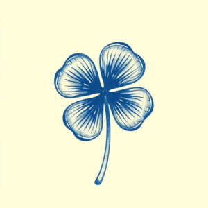 Blue Ink Clover Tattoo