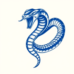 Blue Ink Cobra Tattoo