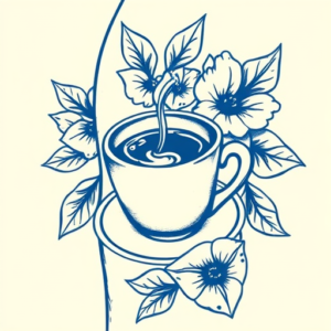 Blue Ink Coffee Tattoo
