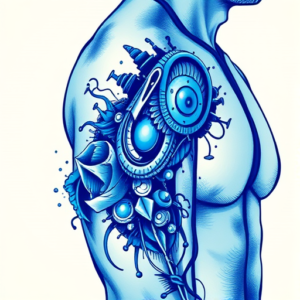 Blue Ink Cyber Tattoo
