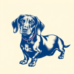 Blue Ink Dachshund Tattoo