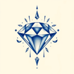 Blue Ink Diamond Tattoo