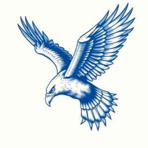 Blue Ink Eagle Tattoo