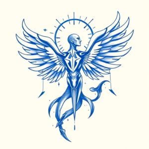 Blue Ink Evangelion Tattoo