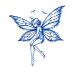 Blue Ink Fairy Tattoo
