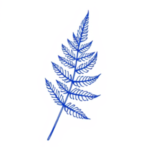 Blue Ink Fern Tattoo