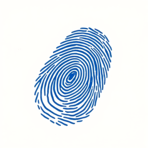 Blue Ink Fingerprint Tattoo
