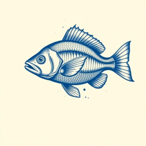 Blue Ink Fish Tattoo