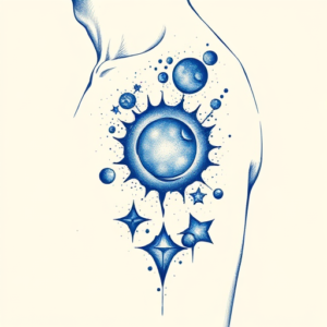 Blue Ink Galaxy Tattoo