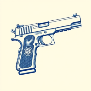 Blue Ink Glock Tattoo