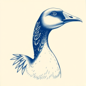 Blue Ink Goose Tattoo