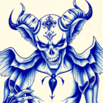 Blue Ink Hades Tattoo