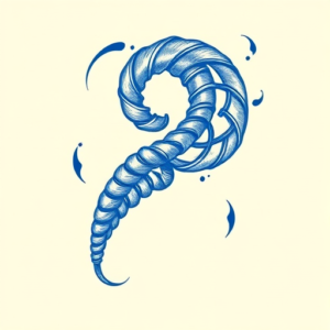 Blue Ink Helix Tattoo