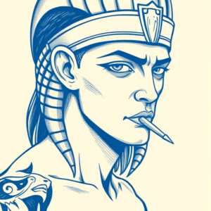 Blue Ink Horus Tattoo